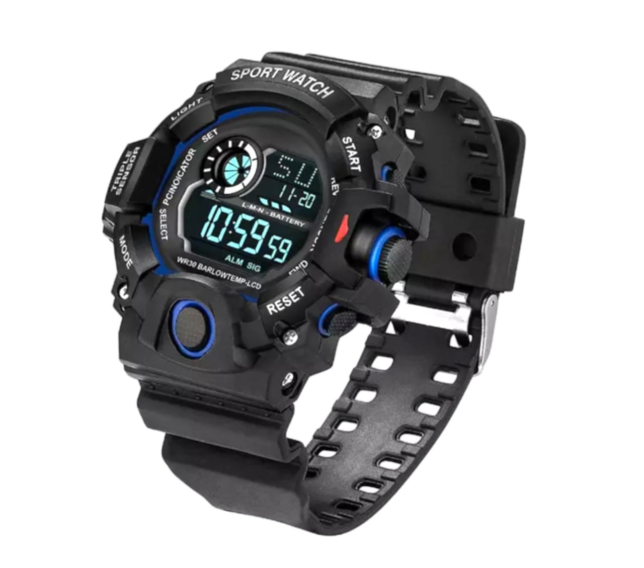 A Digital Watch Shockproof Multi Functional Automatic Black Color Strap Waterproof Digital Sports Watch for Mens 